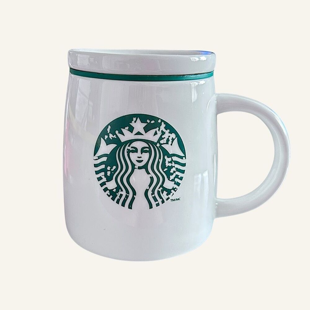 Starbucks 2011 Rare Mermaid Logo Travel Ceramic Coffee Mug - 14 oz ***Item: HH7